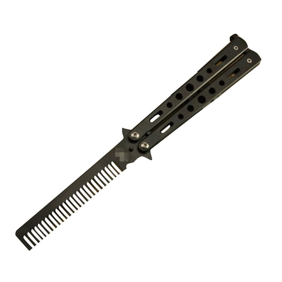 Bladeless Butterfly Practice Comb, Stainless Steel Folding Training Comb for Beginners, Novelty Swing Comb Toy for Kids Adults, Safe No Edge Design, A, 8.66 Inch
