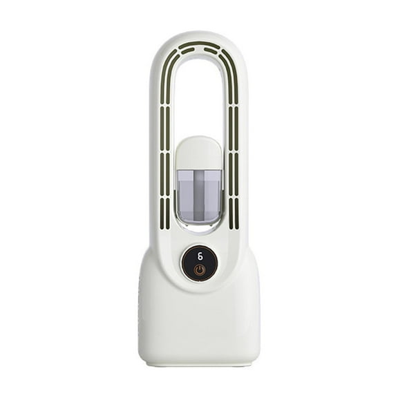 Bladeless Desk Fan with Advanced Mist Humidifier 6 Adjustable Speed Settings Quiet Operation Rechargeable 3000mAh Battery Colorful LED Lighting for Home