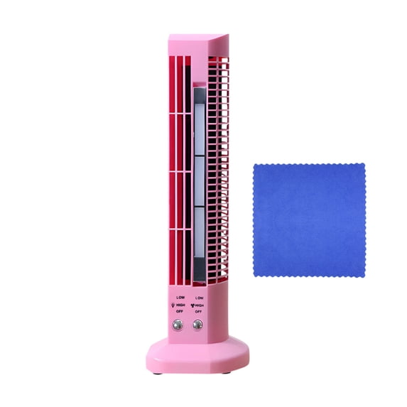 Bladeless Desk Fan USB Tower Fan, Air Circulator with Natural Wind, Two-Speed, Stylish & Portable, Quiet Operation, Easy to Use and Space-Saving