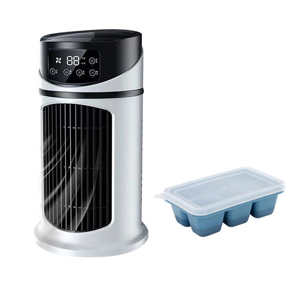 Bladeless Desktop Air Cooler With Mist, 300Ml Tank, Rgb Lights, Usb Powered, Portable With Ice Pack