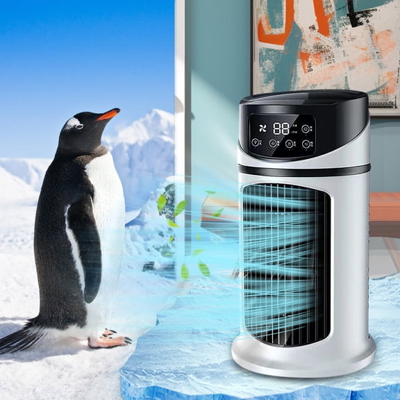 Bladeless Desktop Tower Fan, Evaporative Air Cooler with Ice Tray, Portable Misting Quiet Cooling Fan for Bedroom Home Office, 9.4 Inch by XSAOP