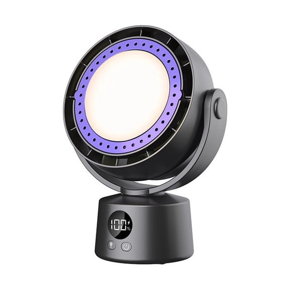 Bladeless Electric Fan Multifunctional Wireless Air Circulator Home Quiet Ventilator Desktop Air Cooler with LED Light B