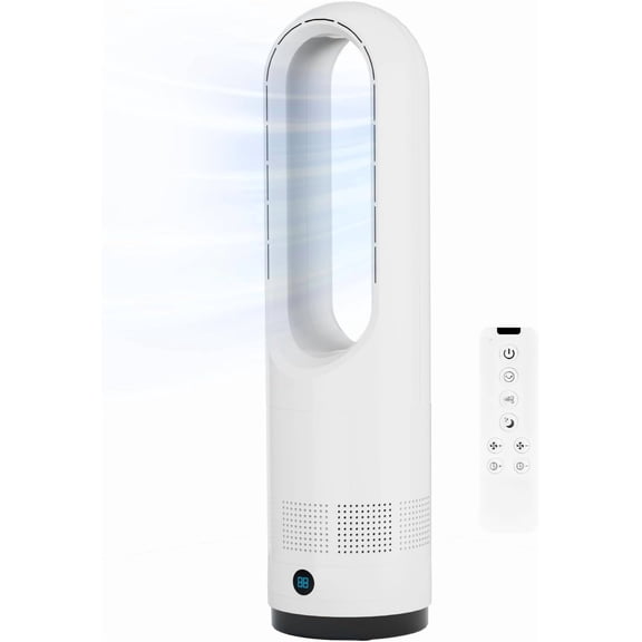 Bladeless Fan,22Inch Cooling Tower Fan 80 Oscillating with Remote | 9H Timer, 8 Speeds, Portable Quiet Cooling Fan for Indoor, Bedroom, Home Office