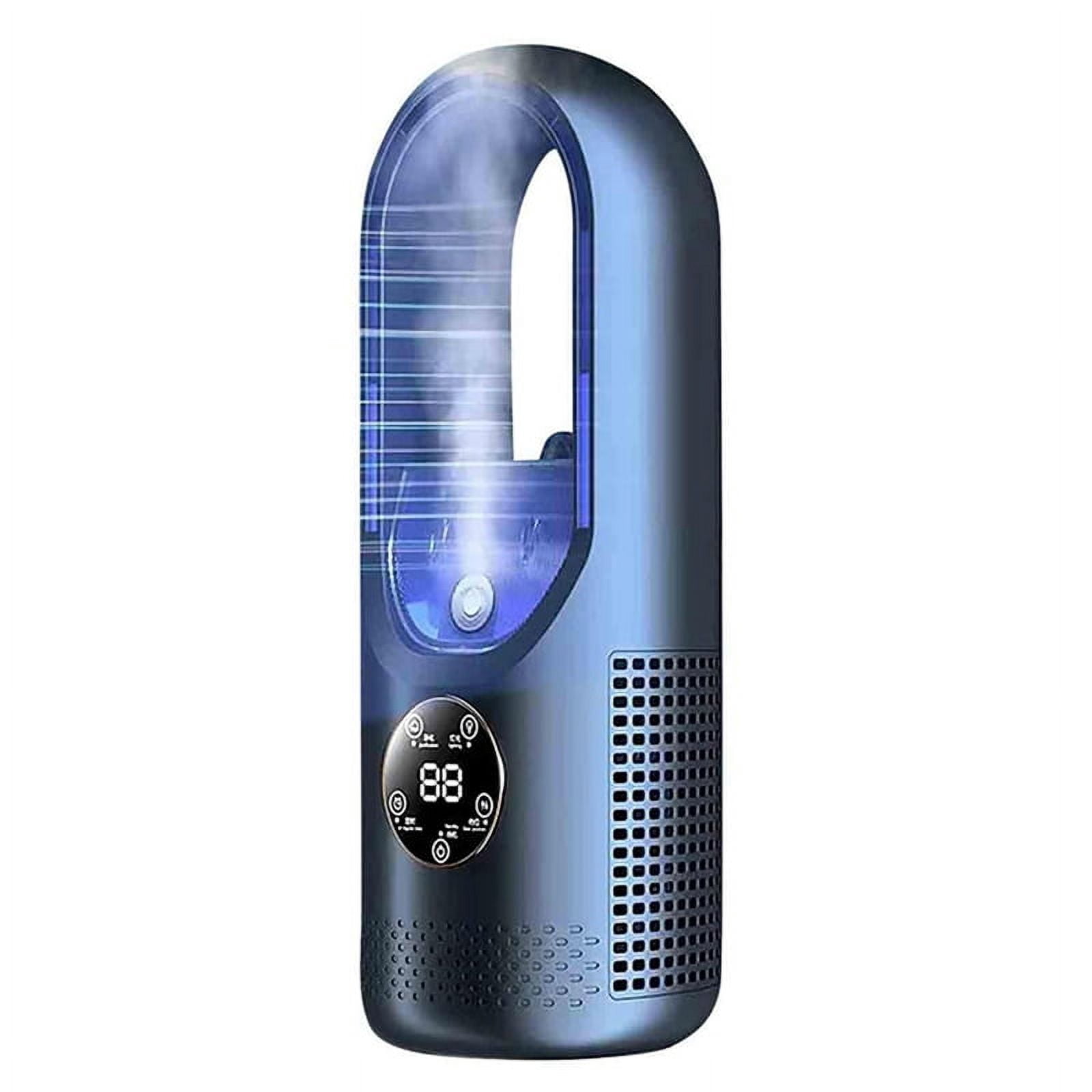 Bladeless Fan Electric Fan Household Dormitory Cooling Fan  Water-Cooled Desktop Fan Blue