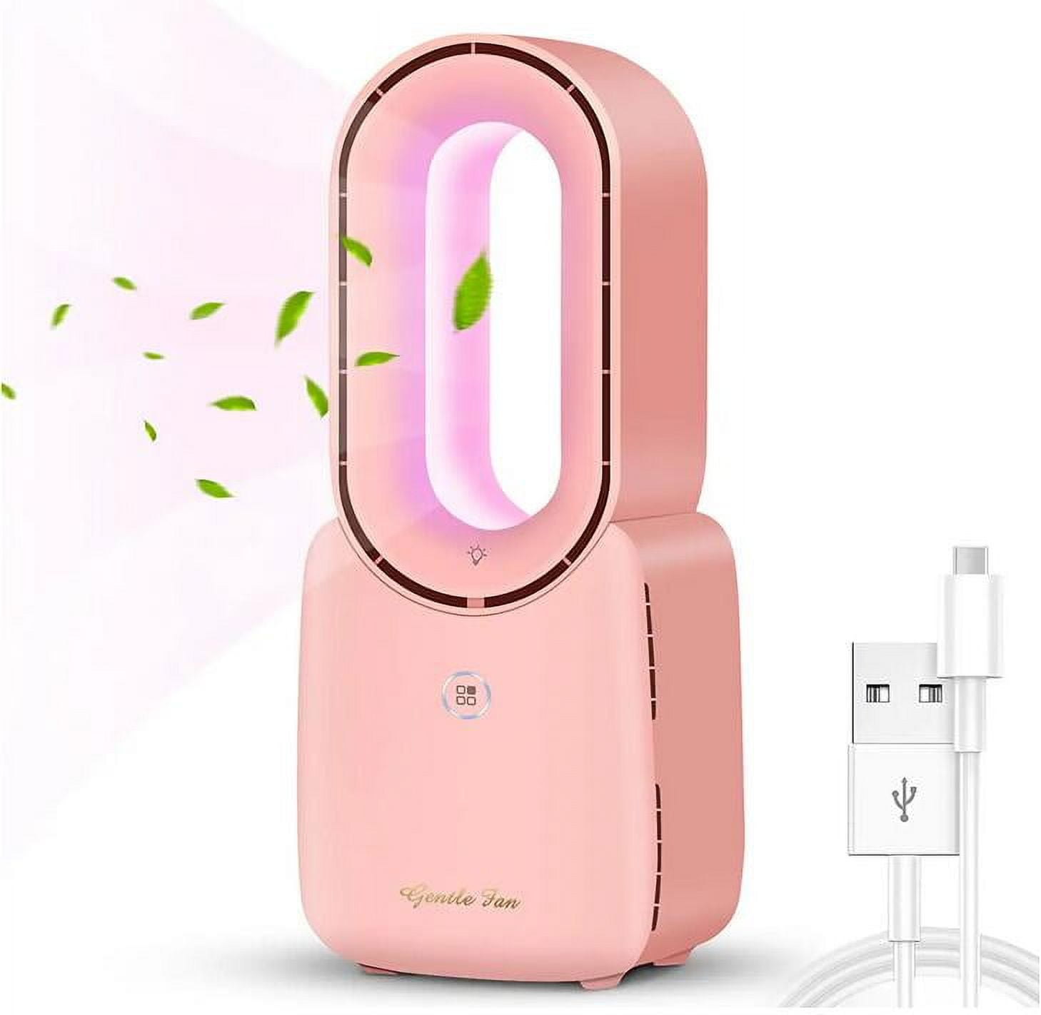 Bladeless Fan, Portable Desk Fan with 3-Speed , Rechargeable, Touch ...