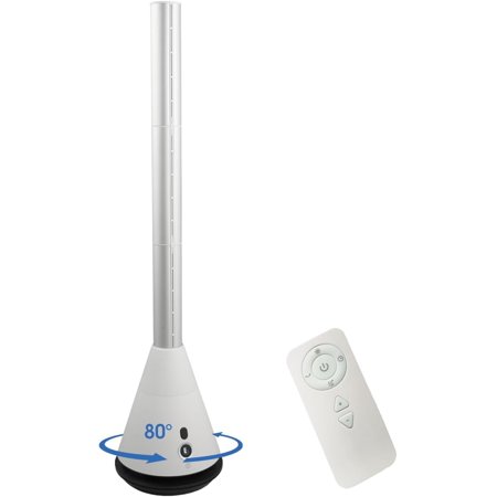 Bladeless Tower Fan with 9 Speeds, 80? Wide Oscillating Cooling Fan, Standing Floor Fan with 8H Timer, Space-Saving Design for Office