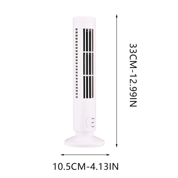 Bladeless Usb Tower Fan Small Quiet Desk Air Circulator With Adjustable Fan Settings For Bedroom Office Nightstand Cooling
