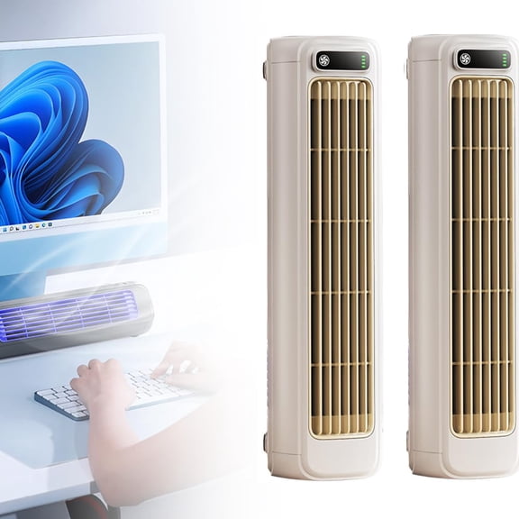 Bladeless Wall-Mounted Fan for Kitchen and Bedroom, 3-Speed Portable Cross-Flow Personal Fan with Punch-Free Installation, AC-Style Quiet Fan