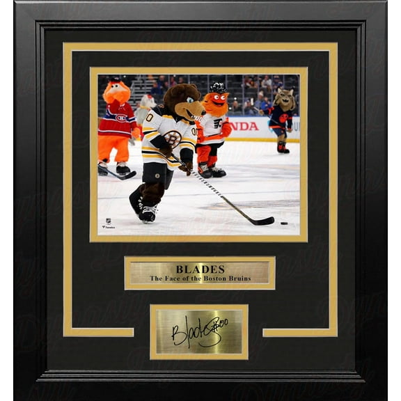 Blades Skating Down the Ice Boston Bruins 8" x 10" Framed Hockey Mascot Photo with Engraved Autograph