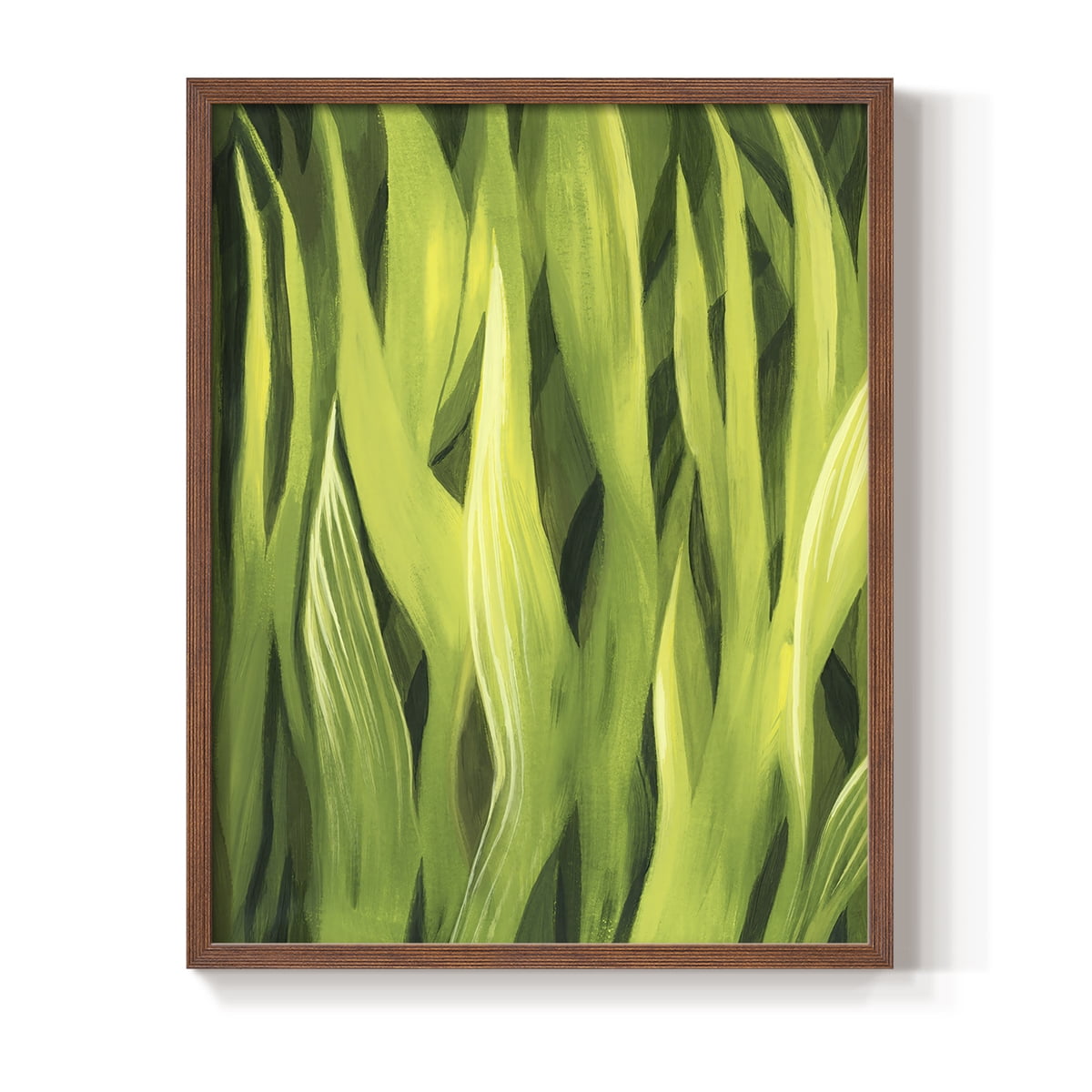 Blades of Grass I Framed Print in Brown Solid Wood Framed Print No Nail Hanging