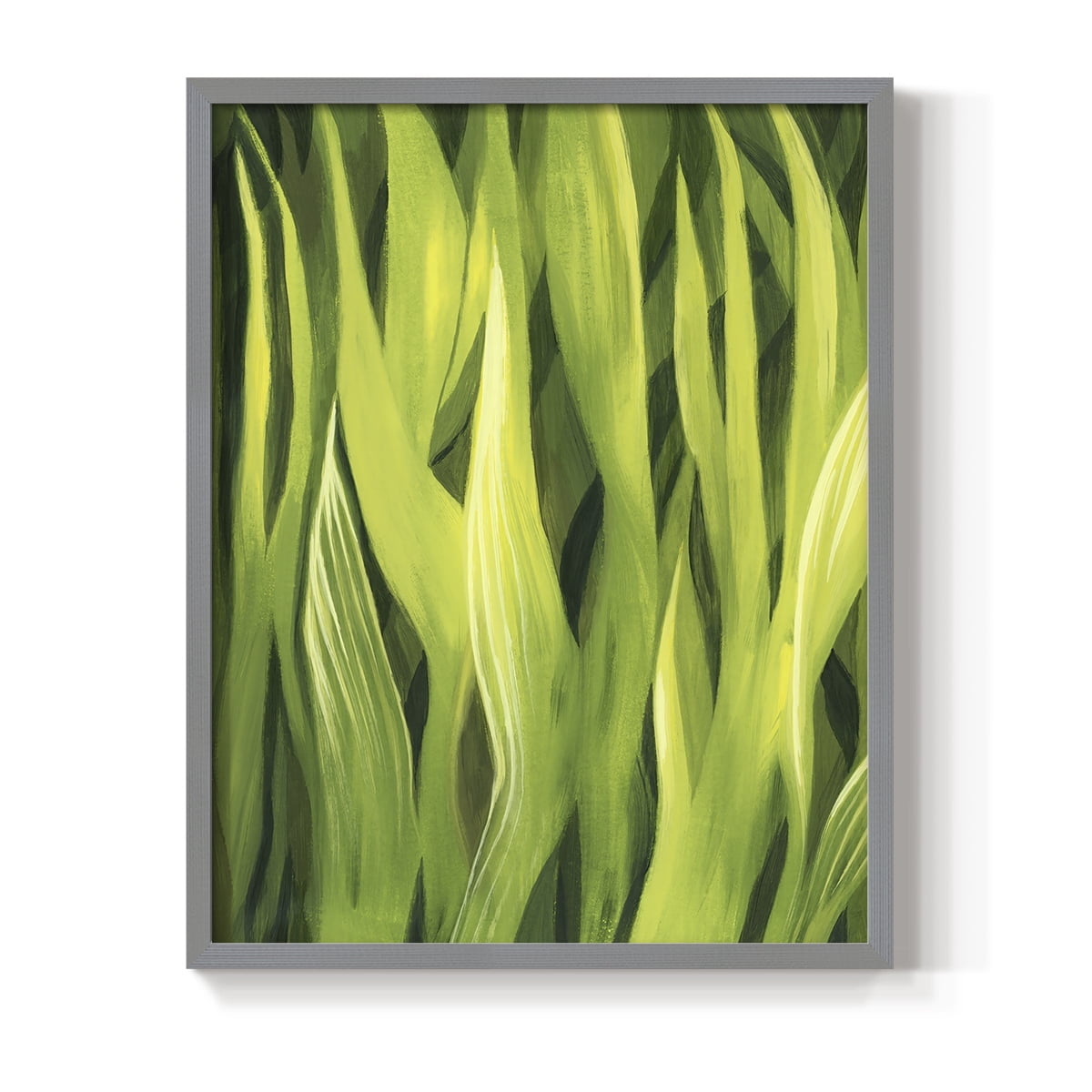 Blades of Grass I Framed Print in Gray Solid Wood Framed Print No Nail Hanging