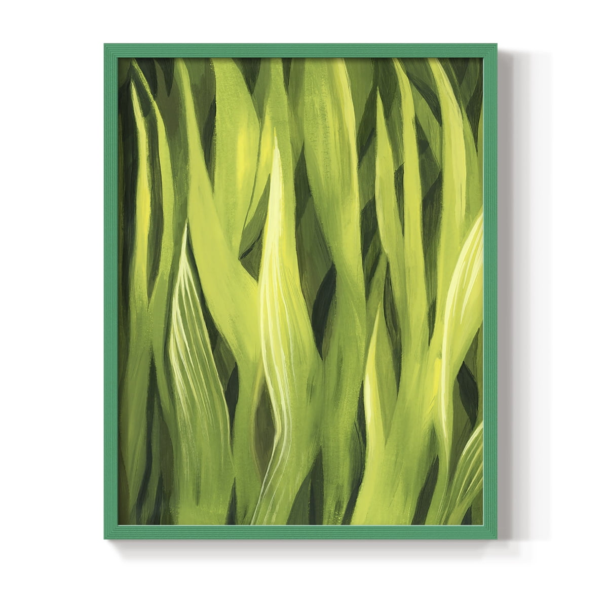 Blades of Grass I Framed Print in Green Solid Wood Framed Print No Nail Hanging