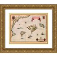 thumbnail image 1 of Blaeu 14x12 Gold Ornate Wood Framed with Double Matting Museum Art Print Titled - Balearic Islands Spain - Blaeu 1635, 1 of 4