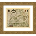 thumbnail image 1 of Blaeu 14x12 Gold Ornate Wood Framed with Double Matting Museum Art Print Titled - Castile Spain Iberian Peninsula - Blaeu 1635, 1 of 4