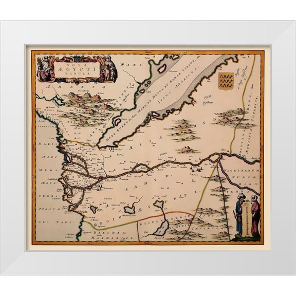 Blaeu 14x12 White Modern Wood Framed Museum Art Print Titled - Middle East Egypt - Blaeu 1662