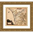 thumbnail image 1 of Blaeu 17x15 Gold Ornate Wood Framed with Double Matting Museum Art Print Titled - Congo Angola Africa - Blaeu 1662, 1 of 4