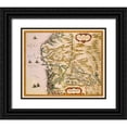 thumbnail image 1 of Blaeu 23x20 Black Ornate Wood Framed with Double Matting Museum Art Print Titled - Bergen Norway Scandinavia - Blaeu 1662, 1 of 4