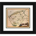 thumbnail image 1 of Blaeu 23x20 Black Ornate Wood Framed with Double Matting Museum Art Print Titled - Calais Region France - Blaeu 1662, 1 of 4