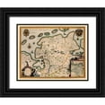thumbnail image 1 of Blaeu 24x20 Black Ornate Wood Framed with Double Matting Museum Art Print Titled - East Friesland Netherlands - Blaeu 1630, 1 of 4