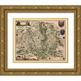 thumbnail image 1 of Blaeu 24x20 Gold Ornate Wood Framed with Double Matting Museum Art Print Titled - Hesse Kassel Region Germany - Blaeu 1662, 1 of 4