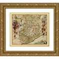 thumbnail image 1 of Blaeu 30x26 Gold Ornate Wood Framed with Double Matting Museum Art Print Titled - Piedmont Region Italy - Blaeu 1682, 1 of 4