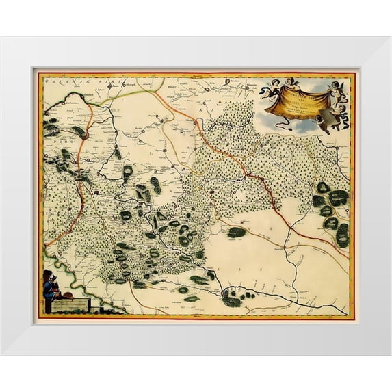 Blaeu 32x26 White Modern Wood Framed Museum Art Print Titled - Ukraine - Blaeu 1662