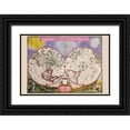 thumbnail image 1 of Blaeu, Joan 32x23 Black Ornate Wood Framed with Double Matting Museum Art Print Titled - Novus Planiglobii Terrestris Per Utrumque Polum Conspectus Stereographic Map of the World, 1 of 4