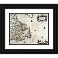 thumbnail image 1 of Blaeu, Joan 32x26 Black Ornate Wood Framed with Double Matting Museum Art Print Titled - Extrema Americae From Grand Atlas, 1 of 4