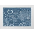 thumbnail image 1 of Blaeu, Willem 24x17 White Modern Wood Framed Museum Art Print Titled - Blueprint World Map, 1 of 4