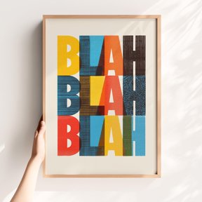 Blah Typography Block Text Poster