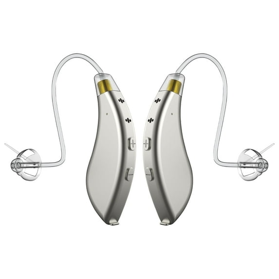 BlaidsX Pro Programmable Hearing Aids for Adults with Mobile App Hearing Test & Noise Cancellation, Hearing Aids for Seniors with Bluetooth, Dual Mic & 48 DSP Channels - Both Ears - Gray