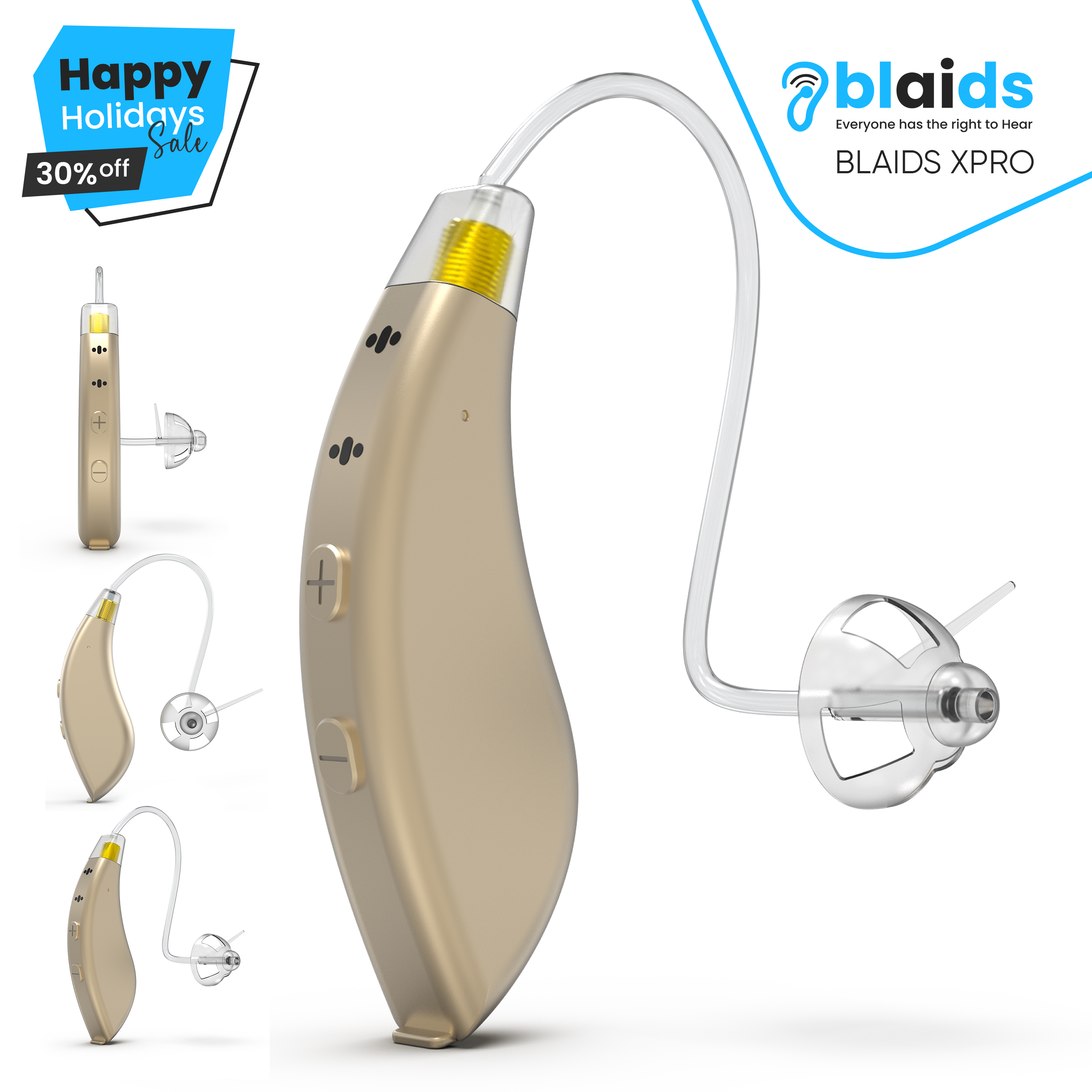 BlaidsX Pro Programmable Hearing Aids With 48 DSP Channels, Mobile App