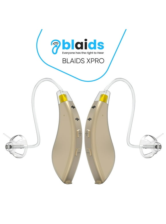 BlaidsX Pro Programmable Hearing Aids for ears with Mobile App Hearing Test & Noise Cancellation, Hearing Aids for Seniors with Bluetooth, Dual Mic & 48 DSP Channels (Both Ears, Beige)