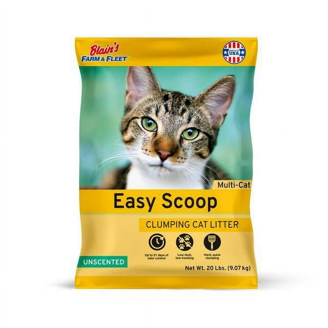 Blain's Farm & Fleet 20 lb Easy Scoop Unscented Clumping Cat Litter