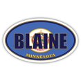 thumbnail image 1 of Blaine City Minnesota State Flag | MN Flag Anoka County Oval State Colors Bumper Sticker Car Decal 3x5 inches, 1 of 3