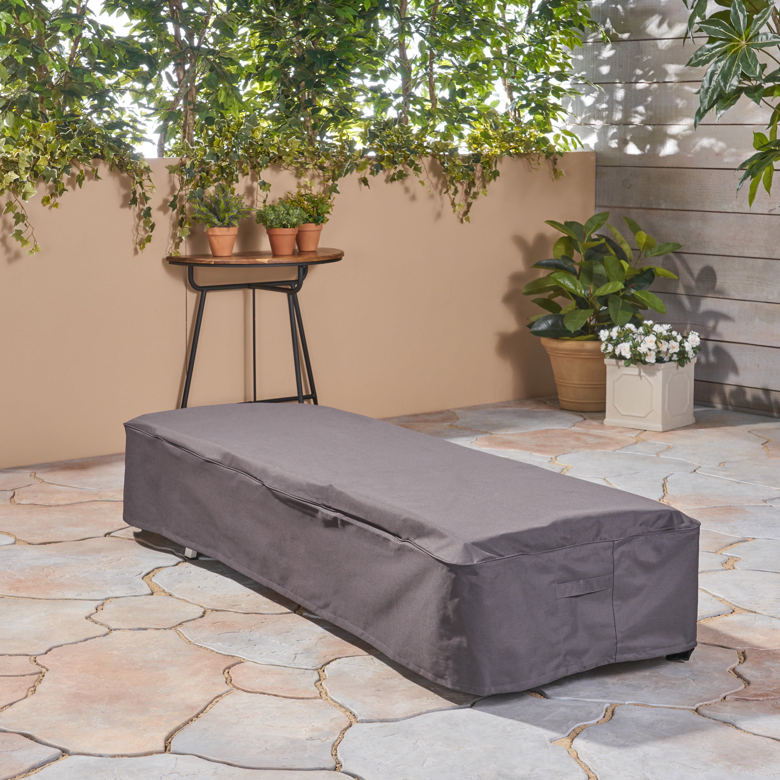 Blaine Outdoor Chaise Lounge Cover, Gray
