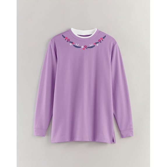 Blair Womens Better-Than-Basic Embroidered Tunic Sweatshirt