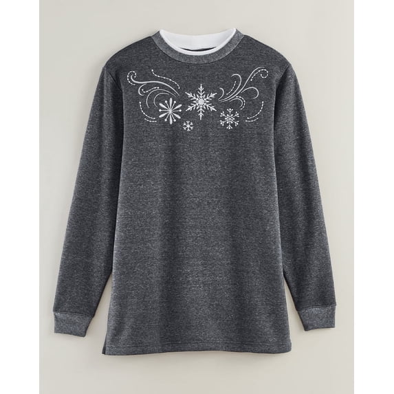 Blair Womens Better-Than-Basic Embroidered Tunic Sweatshirt