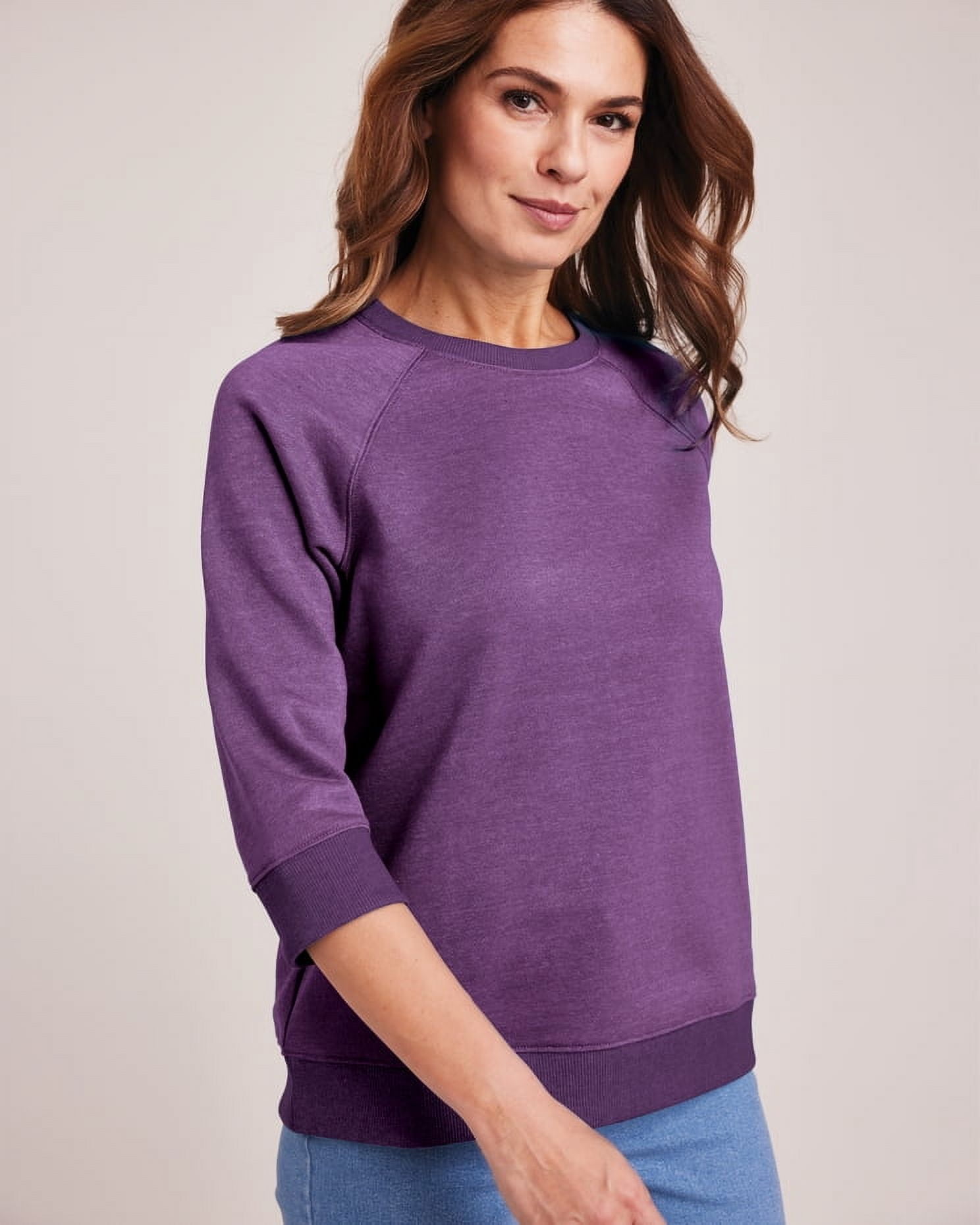 Blair Better-Than-Basic Heathered Sweatshirt - Walmart.com
