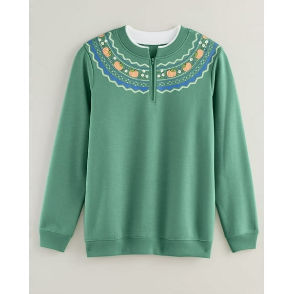 Blair Womens Better-Than-Basic Quarter-Zip Sweatshirt