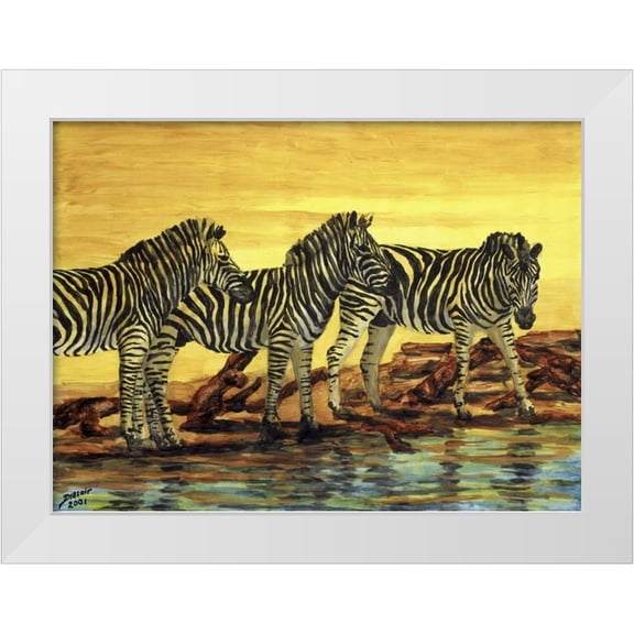 Blair, David 14x11 White Modern Wood Framed Museum Art Print Titled - Sunset stripes