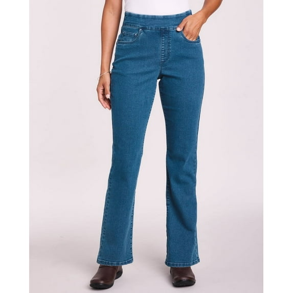 Blair Womens Denimease™ Flat Waist Bootcut Jeans