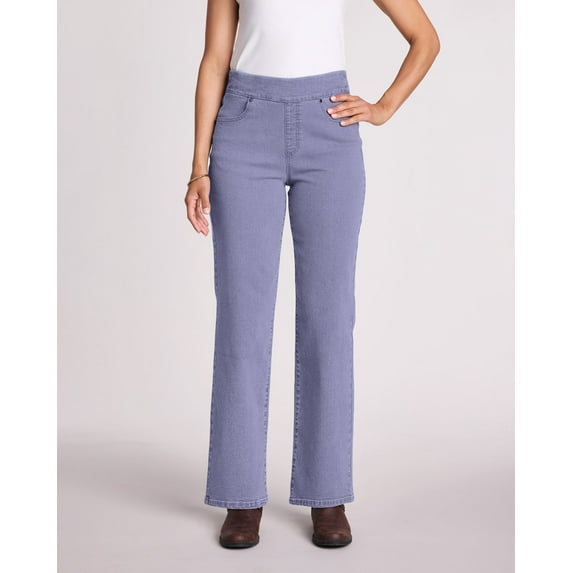 Blair Womens Denimease™ Flat Waist Wide Leg Jeans