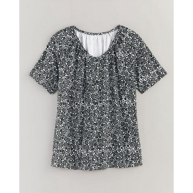 Blair Womens Essential Knit Button Front Top