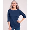 thumbnail image 1 of Blair Womens Essential Knit Embellished Boat Neck Top, 1 of 1