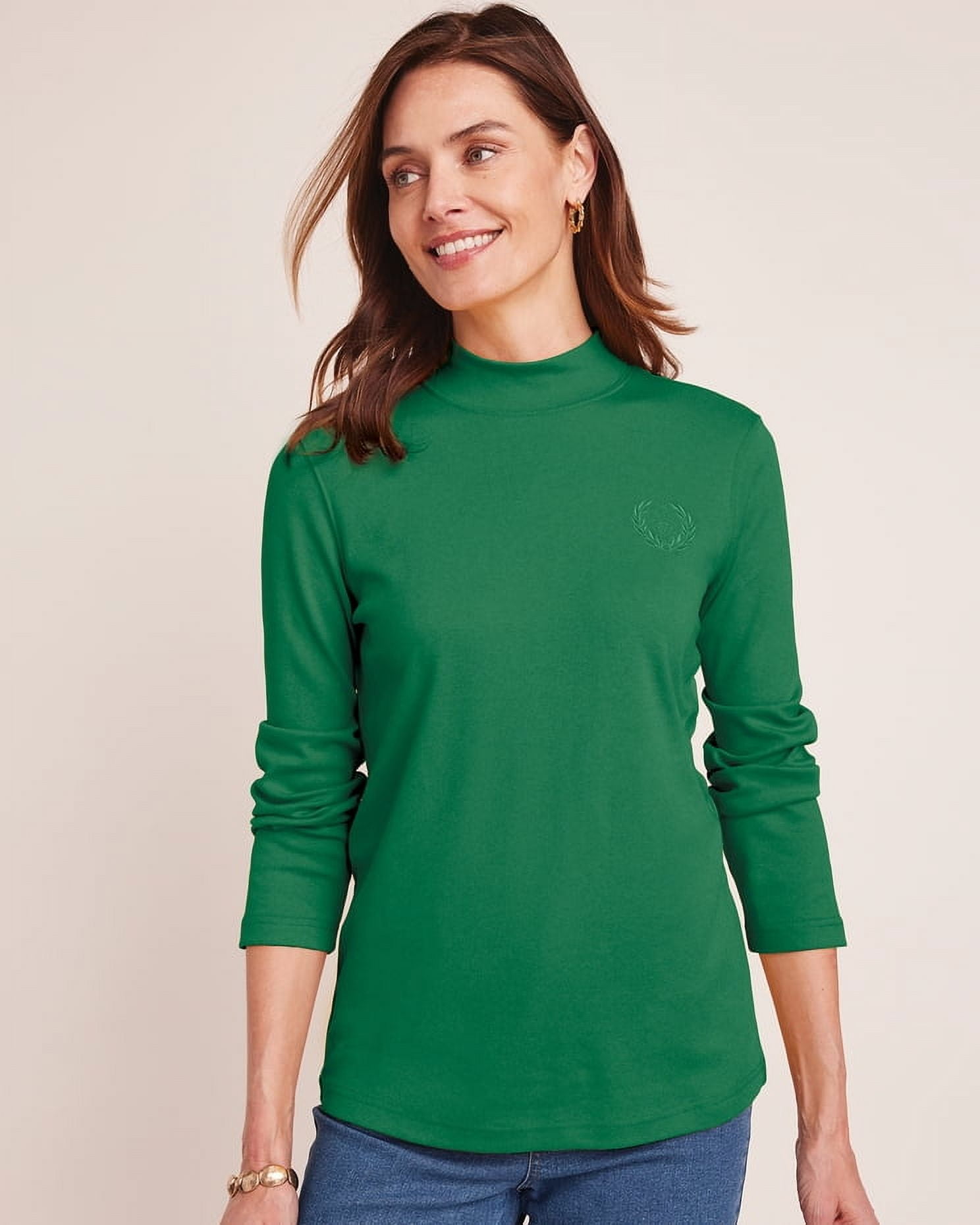 Blair Womens Essential Knit Long Sleeve Mock Top