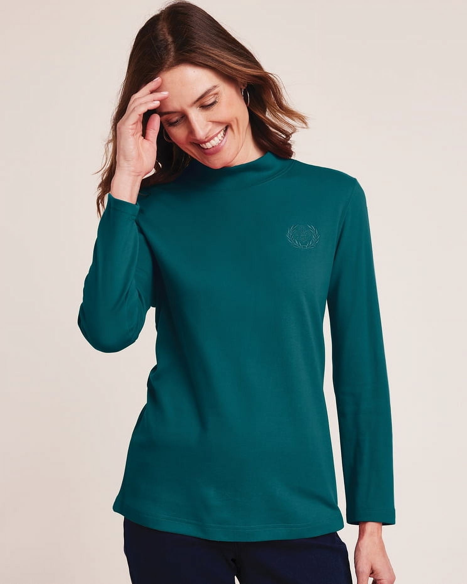Blair Womens Essential Knit Long Sleeve Mock Top