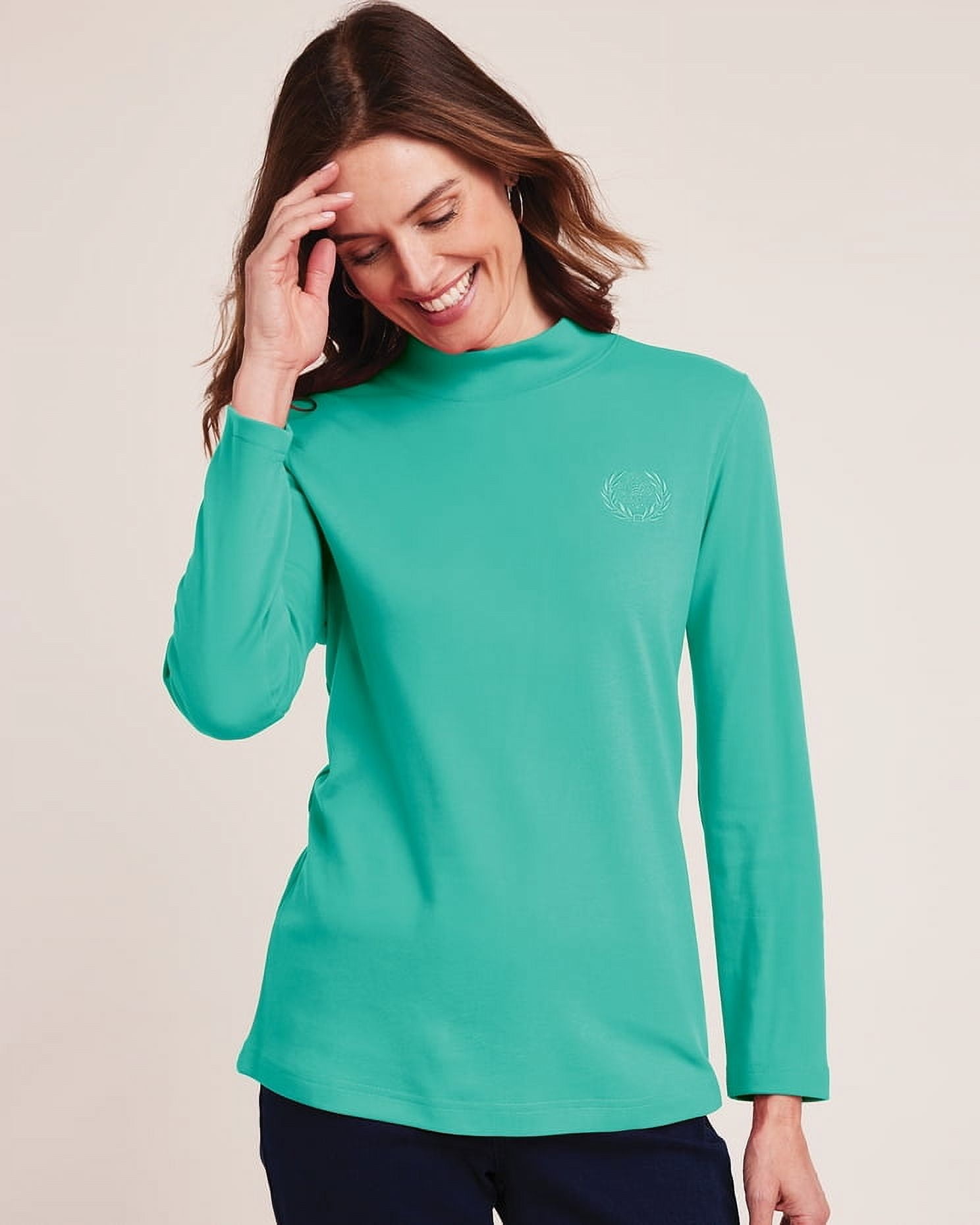 Blair Womens Essential Knit Long Sleeve Mock Top