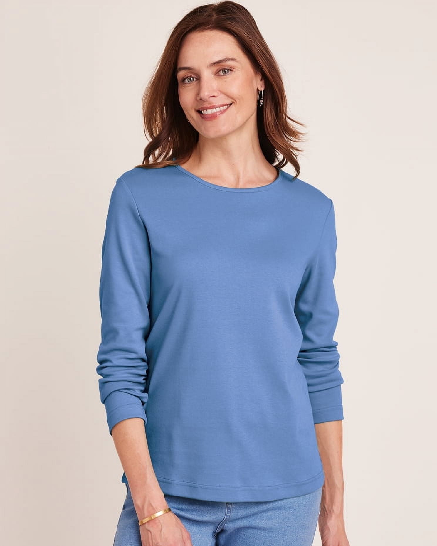 Blair Womens Essential Knit Long Sleeve Tee - Walmart.com