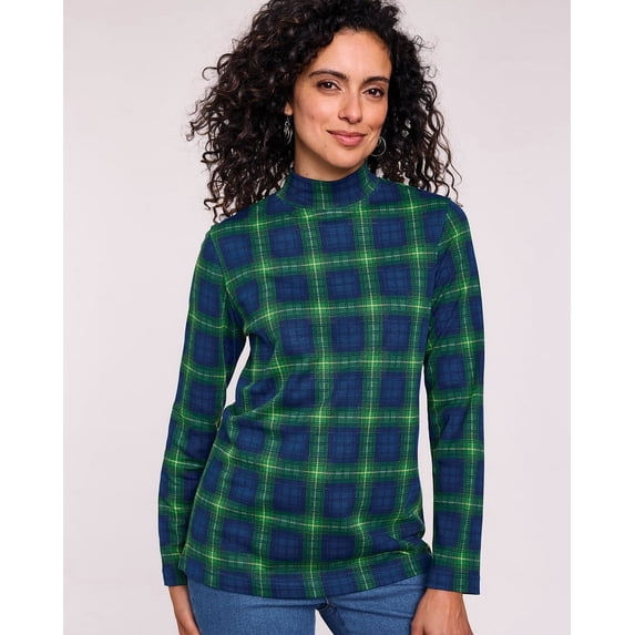 Blair Womens Essential Knit Patterned Mock Top